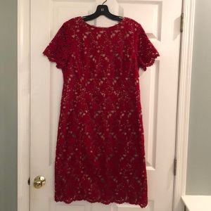 Talbots red lace dress